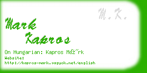 mark kapros business card